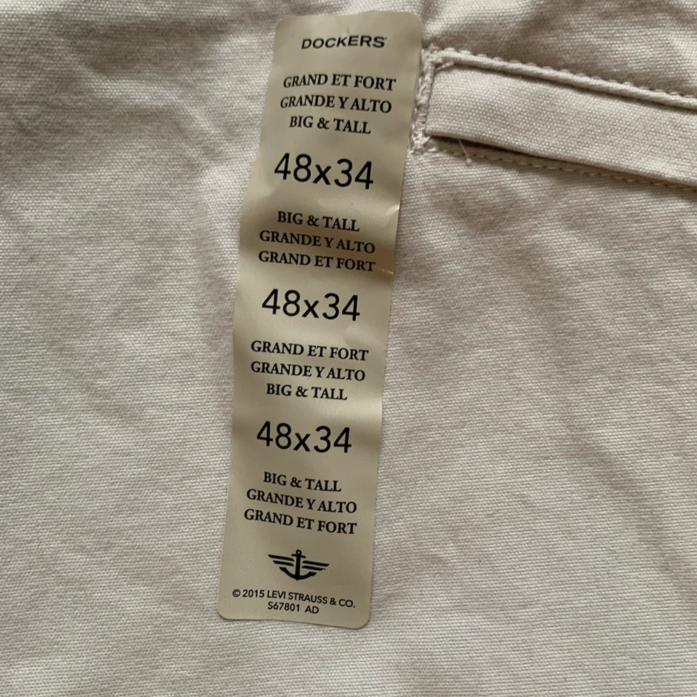 Dockers Mens Big & Tall Utility Cargo 48 X 34 Pants Sizes NWT khaki - Picture 3 of 6